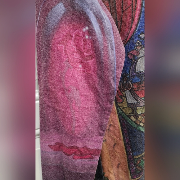 Beauty and the Beast stainglass sweatshirt women's size Medium - Picture 3 of 8